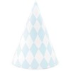 PartyDeco Šventinės kepurėlės "Pasteliniai kvadratukai" 6vnt