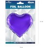 Folinis balionas Violetinė širdis 45cm