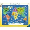 Ecost prekė po grąžinimo Ravensburger vaikų dėlionė 06641 - Pasaulio žemėlapis su gyvūnais - rėmelio (Atnaujinta)
