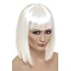 Ecost prekė po grąžinimo Smiffys trumpas perukas su kirpčiukais, balta spalva, universalaus dydžio (Atnaujinta)