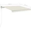 Automatinė markizė su LED/vėjo jutikliu, kreminė, 300x250cm