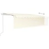 Automatinė markizė su uždanga/LED/vėjo jutikliu, kreminė, 5x3m