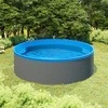 Baseinas su pakabinamu skimeriu ir siurbliu, pilkas, 350x90cm