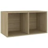Dėžė vinilinėms plokštelėms, ąžuolo, 71x34x36cm, mediena