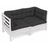 Dvivietė sodo sofa su antracito pagalvėlėmis, pušies masyvas