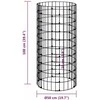 Gabiono stulpas, 50x100cm, galvanizuotas plienas, apskritas