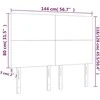 Galvūgalis su LED, šviesiai pilkas, 144x5x118/128cm, audinys
