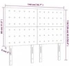 Galvūgalis su LED, taupe spalvos, 144x5x118/128cm, audinys