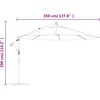 Gemb. form. skėt. su LED lemp. ir met. stulp., smėl. sp., 350cm