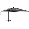 Gembinis skėtis su stulpu ir LED lemputėmis, antracito, 300cm