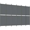 Kambario pertvara, 6 dalių, antracito, 300x200cm, audinys