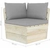 Kampinė sodo sofa iš palečių su pagalvėlėmis, impregnuota eglė