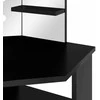 Kampinis kosmetinis staliukas su LED, juodas, 111x54x141,5cm