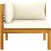 Keturvietė sodo sofa su kreminėmis pagalvėlėmis, akacija