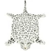 Kilimas leopardas, pliušinis, 139 cm, baltas