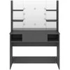 Kosmetinis staliukas su LED, pilkas, 100x40x135cm, MDF