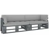 Lauko baldų komplektas Dvivietė sofa iš palečių su pagalvėlėmis, impregnuota pušis