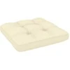 Kampinė sodo sofa su kreminėmis pagalvėlėmis, pušies masyvas