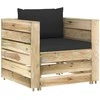 Lauko baldų komplektas Sodo komplektas su pagalvėlėmis, 2 dalių, impregnuota mediena