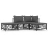 Lauko baldų komplektas Sodo komplektas su pagalvėlėmis, 4 dalių, antracito, plienas