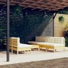 Lauko baldų komplektas Sodo komplektas su kreminėmis pagalvėlėmis, 8 dalių, pušis