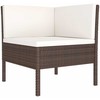 Lauko baldų komplektas Sodo komplektas su pagalvėlėmis, 14 dalių, rudas, poliratanas