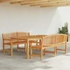 Lauko baldų komplektas Sodo valgomojo baldų komplektas, 3 dalių, tikmedžio masyvas