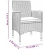Lauko baldų komplektas Sodo valgomojo baldų komplektas, 3 dalių, juodas, poliratanas