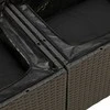 Lauko baldų komplektas Sofos komplektas su pagalvėlėmis, 8 dalių, juodas, poliratanas