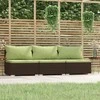 Lauko baldų komplektas Trivietė sofa su pagalvėlėmis, rudos spalvos, poliratanas