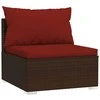 Lauko baldų komplektas Trivietė sofa su pagalvėlėmis, rudos spalvos, poliratanas