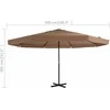 Lauko skėtis nuo saulės su aliuminio stulpu, taupe, 500 cm