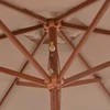 Lauko skėtis nuo saulės su mediniu stulpu, taupe, 270cm