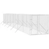 Lauko voljeras šunims, sidabrinis, 2x14x2m, plienas