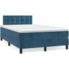 Lova su spyruoklėmis ir čiužiniu, mėlyna, 120x200cm, aksomas