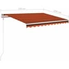 Markizė su LED/vėjo jutikliu, oranžinė/ruda, 350x250cm
