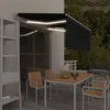 Markizė su uždanga/LED/vėjo jutikliu, antracito, 3x2,5m