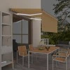 Markizė su uždanga/LED/vėjo jutikliu, geltona/balta, 3x2,5m