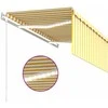 Markizė su uždanga/LED/vėjo jutikliu, geltona/balta, 3,5x2,5m