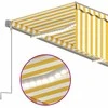 Markizė su uždanga/LED/vėjo jutikliu, geltona/balta, 3x2,5m