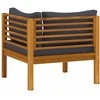 Modulinė kampinė sofa su tamsiai pilkomis pagalvėmis, akacija