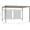 Pavėsinė su įtraukiamu stogu, taupe spalvos, 3x4x2,3m, 180g/m²