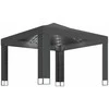 Pavėsinė su lemputėmis ir dvigubu stogu LED, antracito, 3x3m