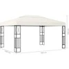Pavėsinė su lemputėmis LED, kreminė, 3x4m