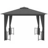 Pavėsinė su šoninėmis sienomis ir stogu, antracito, 3x3m