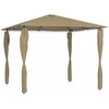 Pavėsinė su stulpų uždangalais, taupe, 3x3x2,6m, 160g/m²
