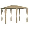 Pavėsinė su stulpų uždangalais, taupe, 3x4x2,6m, 160g/m²