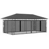 Pavėsinė su tinkleliu nuo uodų, antracito spalvos, 6x3x2,73m