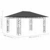 Pavėsinė su tinkleliu nuo uodų, antracito, 4x3x2,73m, 180g/m²