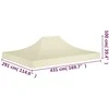 Proginės palapinės stogas, kreminės spalvos, 4,5x3m, 270 g/m²